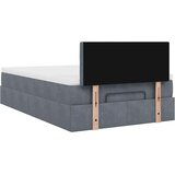 vidaXL Otomanski posteljni okvir z vzmetnico siv 120x190 cm žamet | Shoptok.si