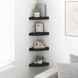  Plutajuće kutne police 4 kom crne 25 x 25 x 3,8 cm MDF | shoptok.hr