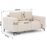 Ropez Krem sofa 154 cm Helio – | shoptok.hr