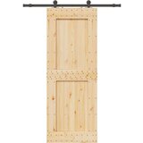 vidaXL Klizna vrata s priborom za montažu 85 x 210 cm masivna borovina | shoptok.hr