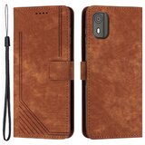 INORCO Preklopna torbica iz PU usnja za Nokia C02 (TA-1522) s stojalom na dotik kože, natisnjenimi črtami, denarnica, ovitek za telefon, (22033667) | Shoptok.si