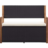  Klop za shranjevanje 115 cm poli ratan in trdna akacija črna, (20592265) | Shoptok.si