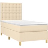  Okvir kreveta s oprugama i madrac krem 80x200 cm od tkanine | shoptok.hr