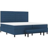  Postelja s škatlo z vzmetnico in klopjo modra 200x200 cm iz tkanine, (22082809) | Shoptok.si