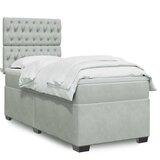 Box spring krevet s madracem svjetlosivi 80 x 200 cm baršunasti | shoptok.hr