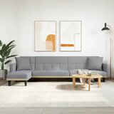 vidaXL Raztegljiv kavč L oblike svetlo siv 275x140x70 cm tkanina Cene