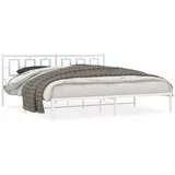 Metalni okvir za krevet s uzglavljem bijeli 193x203 cm