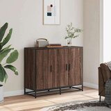 vidaXL Komoda rjavi hrast 94x35x76 cm inženirski les | Shoptok.si