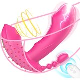 Paloqueth Wearable Panty 3-in-1 G-Spot & Suction Vibrator with Remote Control Pink Cene
