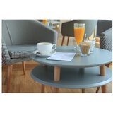 Ragaba Temno siva mizica z naravnimi nogami UFO, Ø 70 cm | Shoptok.si