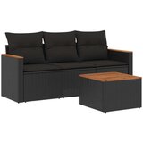  4-dijelni set vrtnih sofa od poliratana s jastucima crni | shoptok.hr