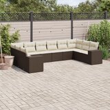  10-dijelni set vrtnih sofa od poliratana s jastucima smeđi | shoptok.hr