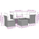  6-dijelni set vrtnih sofa s jastucima bež od poliratana | shoptok.hr