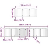 vidaXL Ograda za pse z vrati zložljiva 15 panelov bela 750 cm les | Shoptok.si