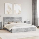  Krevet s od storage s uzglavljem Betonski sivi 200 x 200 cm | shoptok.hr