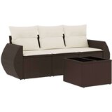 vidaXL 4-dijelni set vrtnih sofa od poliratana s jastucima smeđi | shoptok.hr