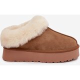 Boto Leather Suede Snow Boots for Women with Fur Camel Mivelle | Shoptok.si