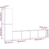  4-dijelni set TV ormarića siva boja betona drveni | shoptok.hr