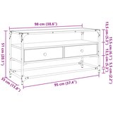 TV ormarić sa staklenom površinom crni 98 x 35 x 51 cm drveni | shoptok.hr