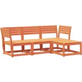  The Living Store Vrtna sedežna garnitura 4-delna voščeno rjava trdna borovina - Vrtna Sedežna Garnitura, (21460098) | Shoptok.si