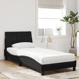 Krevet s madracem Hanko crni 90x190 cm baršunasti | Eponuda.com