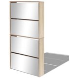vidaXL Omarica za čevlje 4-nadstropna z ogledali hrast 63x17x134 cm | Shoptok.si