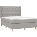  Box spring postelja z vzmetnico LED sv. siva 140x200 cm blago, (20726621) | Shoptok.si