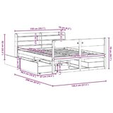 vidaXL okvir kreveta bez madraca voštano smeđi 140x190 cm od borovine | shoptok.hr