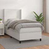 The Living Store Box spring postelja z vzmetnico bel 100x200 cm umetno usnje - Box Spring Postelja, (21519507) Cene