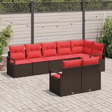  Sjedeća garnitura za vrt 8 kom. Smeđa i crvena poliratan 287 x 122 x 85 cm | shoptok.hr
