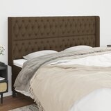  Uzglavlje s ušima tamnosmeđe 203x16x118/128 cm od tkanine | shoptok.hr