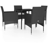  5-dijelni vrtni blagovaonski set s jastucima crni | shoptok.hr