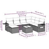  8-dijelni set vrtnih sofa s jastucima smeđi od poliratana | shoptok.hr