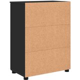 vidaXL Kopalniška omarica z vrati Črna 60 x 35 x 80 cm Konstruiran les | Shoptok.si
