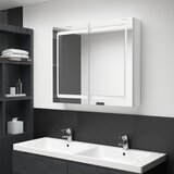  LED kupaonski ormarić s ogledalom sjajni bijeli 80 x 12 x 68 cm | shoptok.hr