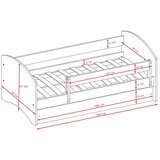  Drveni dječji krevet DJEVOJČICA s ladicom - plavi - 180x80 cm - Madrac PE pjena 8 cm-spužvasti madrac | shoptok.hr
