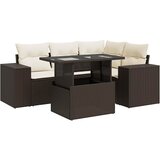  5-dijelni set vrtnih sofa s jastucima poliratan smeđi | shoptok.hr