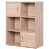 HOMCOM Knjižna polica Lesena omara s 3 policami, 4 predali in 2 vrati, 61,5x29,5x80cm, (20745386) Cene