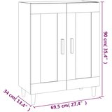  Komoda boja smeđeg hrasta 69,5 x 34 x 90 cm konstruirano drvo | shoptok.hr