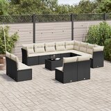  13-dijelni set vrtnih sofa s jastucima poliratan crni | shoptok.hr