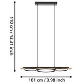 Eglo 901714-LED Luster BOYAL sa prigušiva 2xLED/12,5W/230V+LED/15,5W bež/crna | Eponuda.com