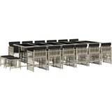  17-dijelni vrtni blagovaonski set s jastucima svijetlosivi | shoptok.hr