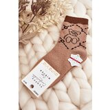 Kesi Youth warm socks with teddy bear, brown Cene