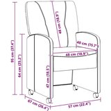 Jedilni stoli s kolesi 2 pcs Siva 57 x 67 x 95 cm Umetna koža, (5000093123) | Shoptok.si