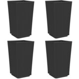 Maison Chic Vrtna cvetlična korita - Cvetlični Lonec 4 kosi črna 32,5x32,5x57 cm PP, (21789595) Cene