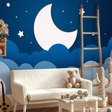  Foto tapeta - Moon dream - clouds on a dark blue sky with stars for children 350x256 Standard | shoptok.hr