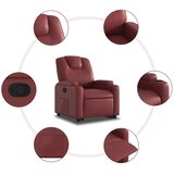  Električni naslonjač na podizanje umjetna koža crvena boja vina | shoptok.hr