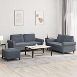  3-dijelni set sofa s jastucima tamnosivi baršunasti | shoptok.hr