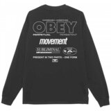 Obey Majice z dolgimi rokavi persistent movement Črna | Shoptok.si