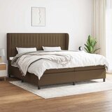  Krevet s oprugama i madracem tamnosmeđi 200x200 cm od tkanine | shoptok.hr